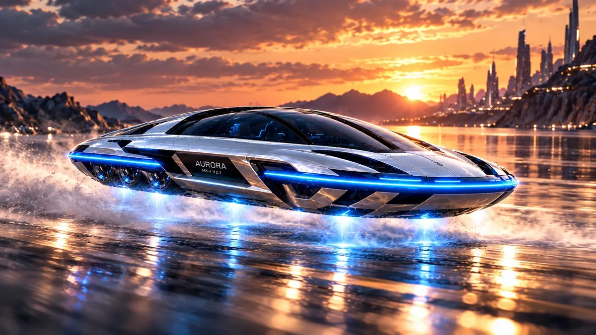 Conceptual Aurora vehicle over the water